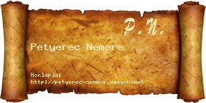 Petyerec Nemere névjegykártya